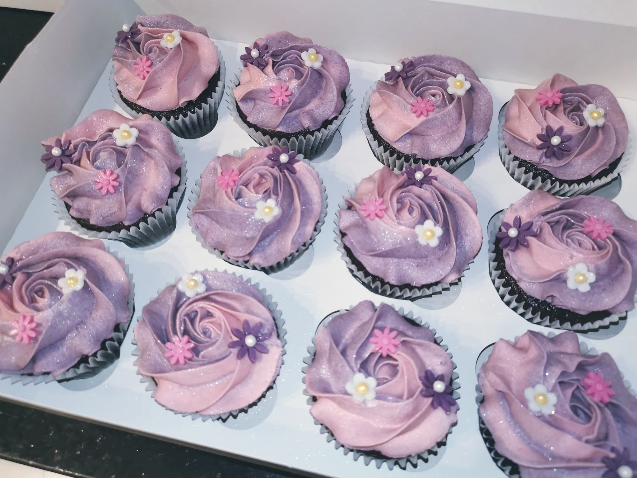 Pink & Purple Rosette Cupcakes